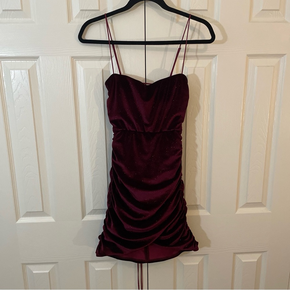 Lucy in the Sky Deep Red Glittery Dress